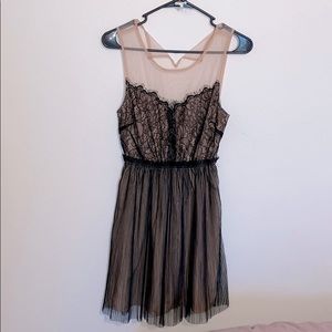 Black & Nude Lace Dress